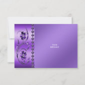 Carte de remerciements Floral pourpre (Dos)