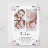 Carte de remerciements floral pourpre (Dos)