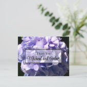 Carte De Remerciements Floral pourpre hydrangée violette fleur pourpre (Debout devant)