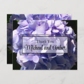 Carte De Remerciements Floral pourpre hydrangée violette fleur pourpre (Devant / Derrière)
