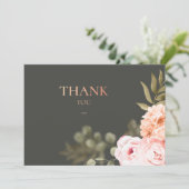 Carte de remerciements floral romantique (Debout devant)