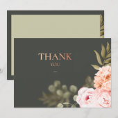 Carte de remerciements floral romantique (Devant / Derrière)