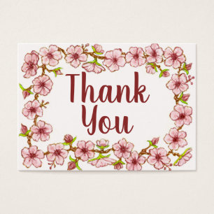 Carte de remerciements floral rose
