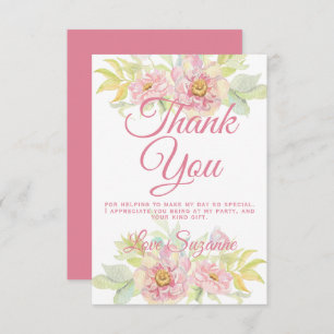 Carte De Remerciements Floral rose