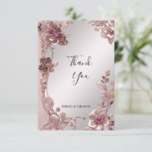 Carte de remerciements Floral rose (Debout devant)