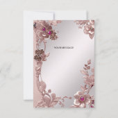 Carte de remerciements Floral rose (Dos)