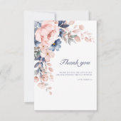 Carte De Remerciements Floral rose 60e anniversaire (Devant)