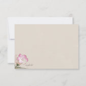 Carte de remerciements floral rose de rougissement (Dos)