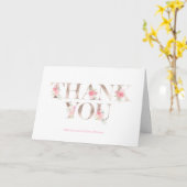 Carte de remerciements floral rose doré (Fleur jaune)