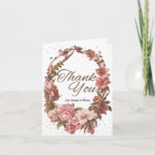 Carte De Remerciements Floral rose rustique (Devant)