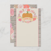 Carte de remerciements floral rustique de (Devant / Derrière)