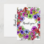 Carte de remerciements floral rustique moderne pou (Devant / Derrière)