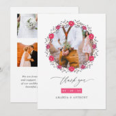 Carte De Remerciements Floral Safari Mariage (Devant / Derrière)