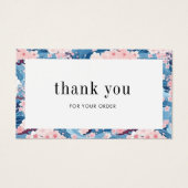 Carte de remerciements Floral Sakura Bleu Et Rose (Devant)
