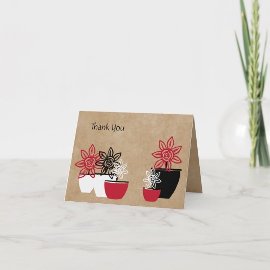 Carte de remerciements floral simple (Devant)