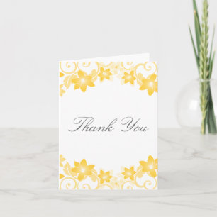 Carte de remerciements floral simple jaune
