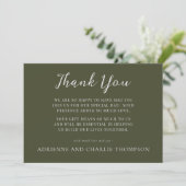 Carte De Remerciements Floral Simplicity 1 Modern Green Thank You Note (Debout devant)