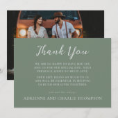 Carte De Remerciements Floral Simplicity 1 Modern Green Thank You Note (Devant / Derrière)