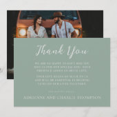 Carte De Remerciements Floral Simplicity 1 Modern Green Thank You Note (Devant / Derrière)