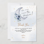 Carte De Remerciements Floral Sur Le Baby shower Lune (Devant)