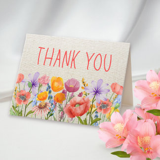 Carte De Remerciements Floral Thanks - Lovely Linen Teacher Appreciation 