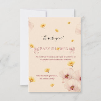 Carte De Remerciements Floral Theme Paper Napkin