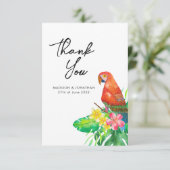 Carte De Remerciements Floral Tropical Bird of Paradise Message Mariage (Debout devant)