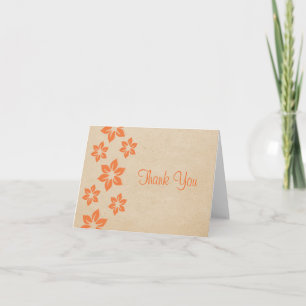 Carte de remerciements floral tropical orange