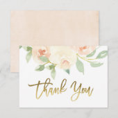 Carte de remerciements floral, verdure (Devant / Derrière)