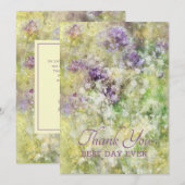 Carte De Remerciements Floral violet élégant (Devant / Derrière)