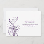 Carte de remerciements floral violet et blanc (pla (Dos)