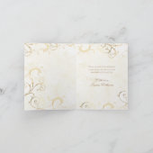 Carte De Remerciements Floral violet Iris or damassé blanc (Intérieur)