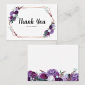 Carte de remerciements Floral violet moderne (Devant / Derrière)