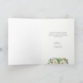 Carte de remerciements florale blanche et dorée (Intérieur)