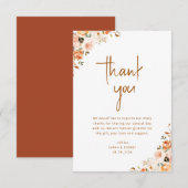 carte de remerciements florale de chute d'or (Devant / Derrière)