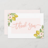 Carte de remerciements florale de citrons (Devant / Derrière)