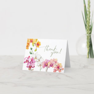 Carte de remerciements florale de l'orchidée
