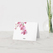 Carte de remerciements florale de l'orchidée (Dos)