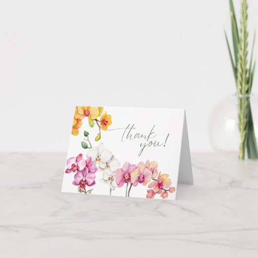 Carte de remerciements florale de l'orchidée (Devant)