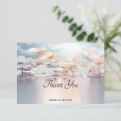 Carte de remerciements Florale de Pêche Blanche (Debout devant)