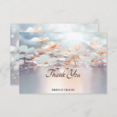 Carte de remerciements Florale de Pêche Blanche (Devant / Derrière)