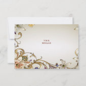 Carte de remerciements Florale d'or blanc (Dos)