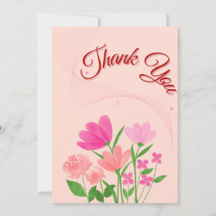 Carte de remerciements florale en couleur douceS