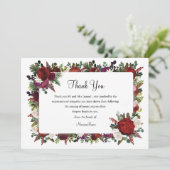 Carte de remerciements florale funéraire (Debout devant)