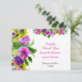 Carte De Remerciements Florale, jaune, violet, fuchsia... une joyeuse (Debout devant)