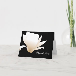 Carte de remerciements florale noir et blanc