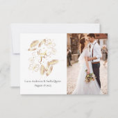 Carte de remerciements florale or (Devant)