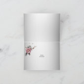 Carte de remerciements florale rose blanc (Intérieur)