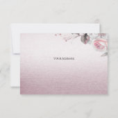 Carte de remerciements florale rose blanc (Dos)