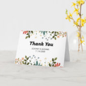 Carte de remerciements Florale Verte Et Blanche (Fleur jaune)